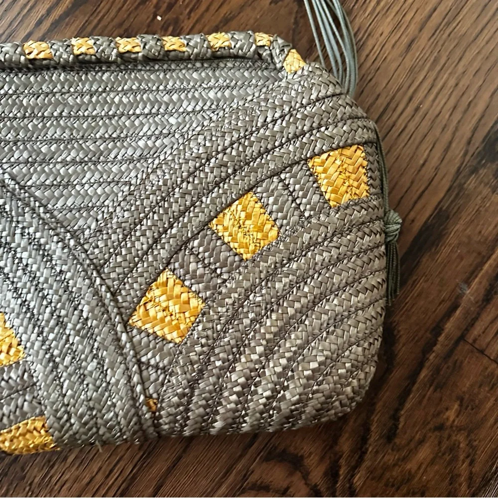 Barbara Bolan For Bolan Too Italy Woven Straw Vintage Shoulder Bag Boho chic